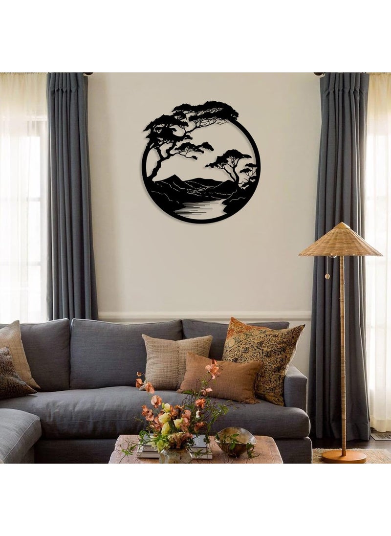 trademubarak Tree Wall Art for Living Room Home DecorWall Hanging with Matte FinishScratch Rust Free Modern Art for Drawing Room BedroomOfficeBlack