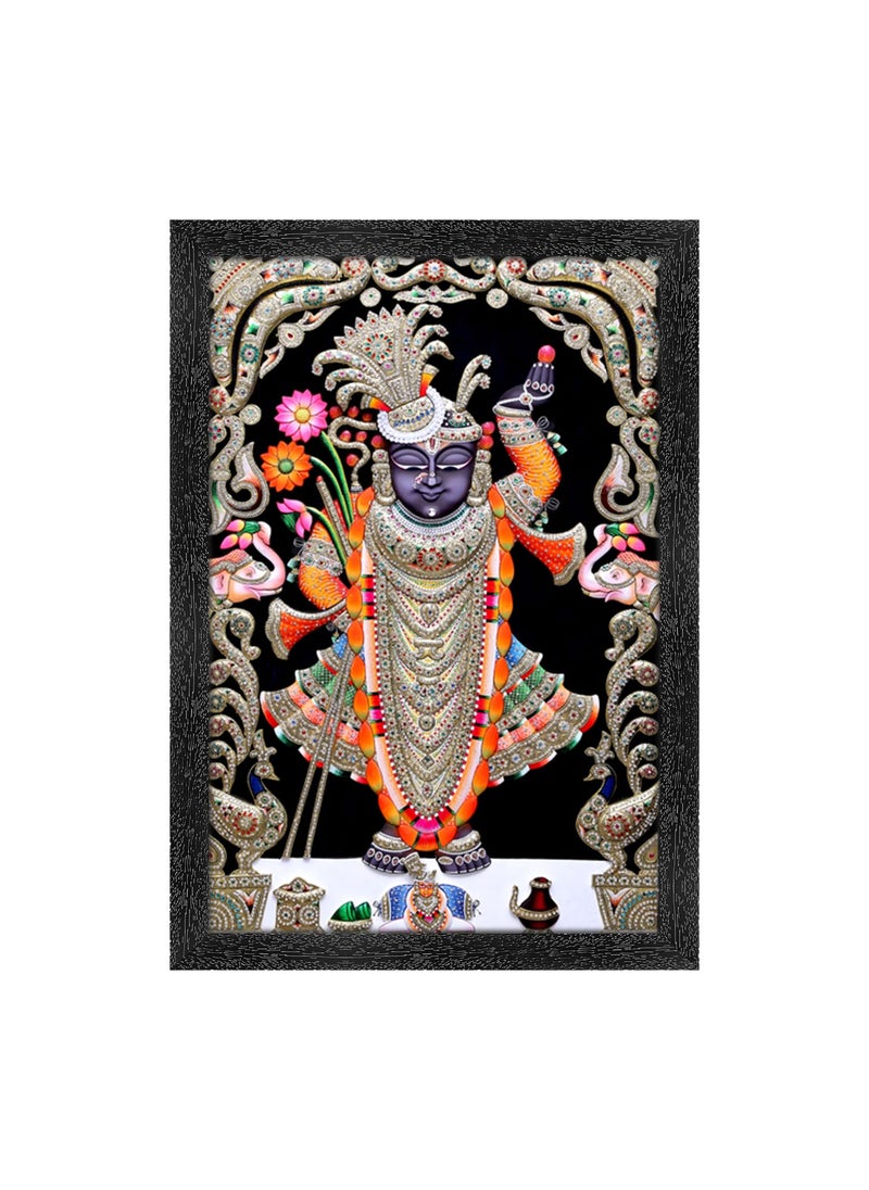 Dharvika Innovations Shrinathji paintings for living room Shrinathji painting wall decoration Shrinathji photo frame for wall decoration 2410 14x20 Inch