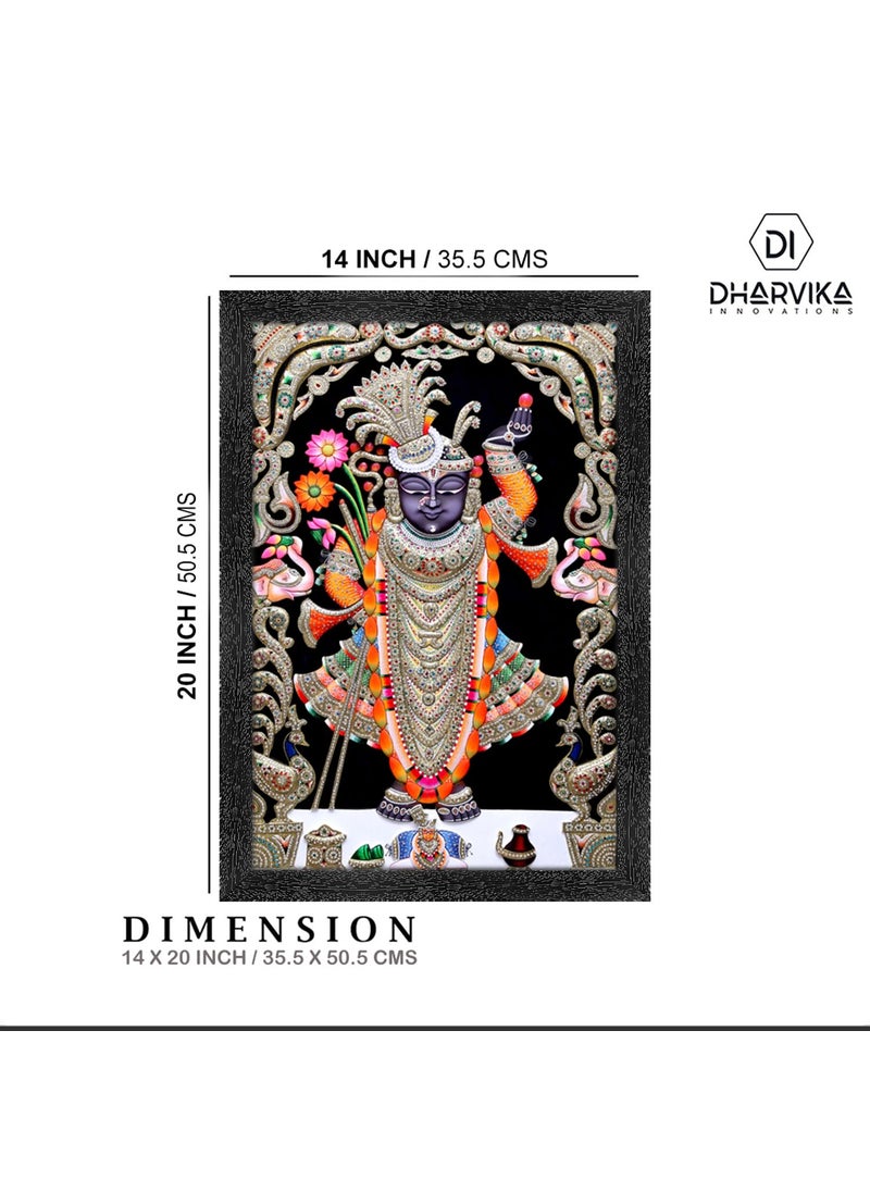 Dharvika Innovations Shrinathji paintings for living room Shrinathji painting wall decoration Shrinathji photo frame for wall decoration 2410 14x20 Inch