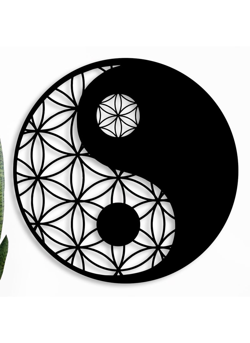 trademubarak Yin Yang Decor Metal Wall Art 3d Wall Art for Living Room Home DecorWall Hanging with Matte FinishScratch Rust Free Modern Art for Drawing Room BedroomOfficeBlack 18 Inches