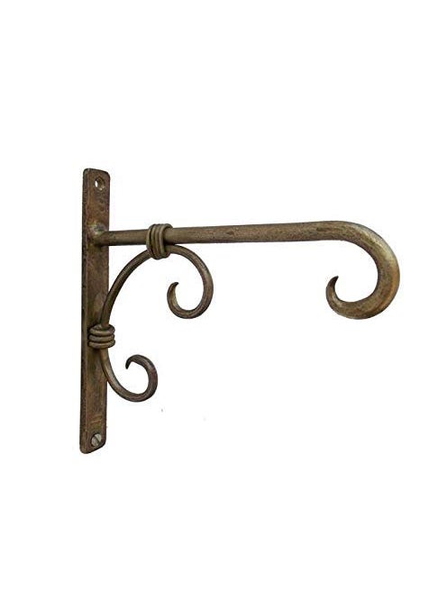 Home and Bazaar Iron Metal Antique Decor Wall Hanging Hook Lift Upto 50 Kgs Bracket Brown