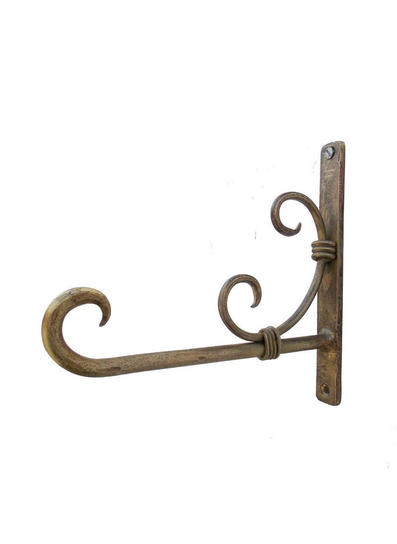 Home and Bazaar Iron Metal Antique Decor Wall Hanging Hook Lift Upto 50 Kgs Bracket Brown