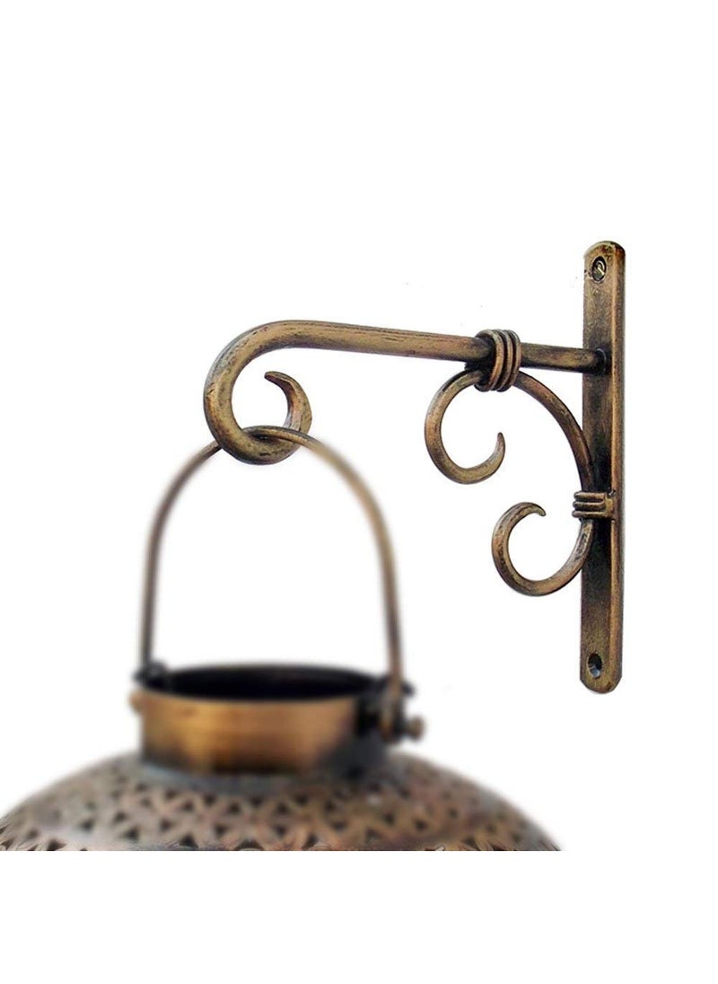 Home and Bazaar Iron Metal Antique Decor Wall Hanging Hook Lift Upto 50 Kgs Bracket Brown