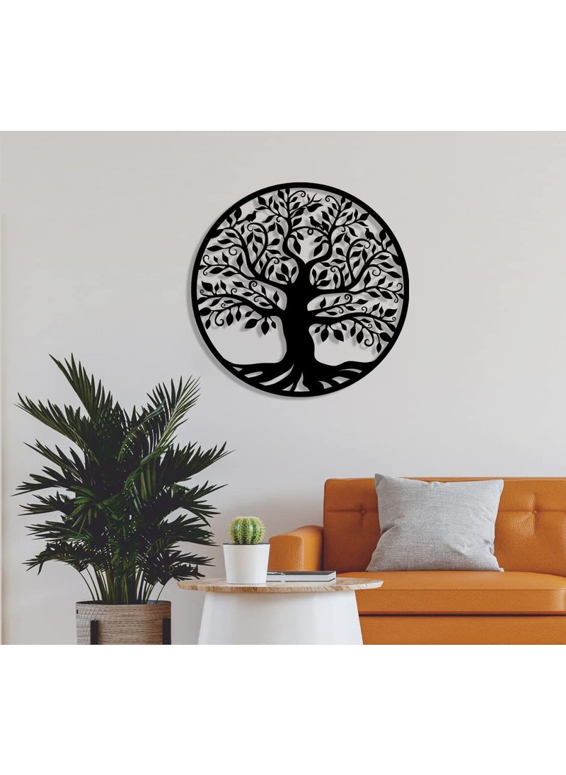 trademubarak Tree Wall Art for Living Room Home DecorWall Hanging with Matte FinishScratch Rust Free Modern Art for Drawing Room BedroomOfficeBlack 18 Inches