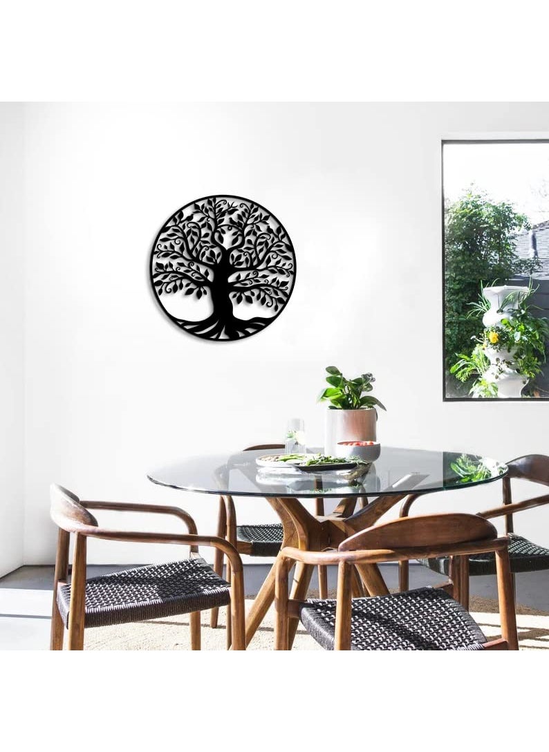 trademubarak Tree Wall Art for Living Room Home DecorWall Hanging with Matte FinishScratch Rust Free Modern Art for Drawing Room BedroomOfficeBlack 18 Inches