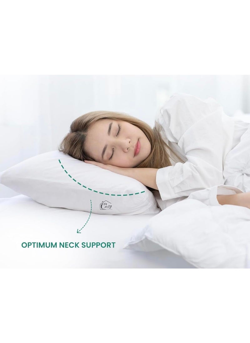 Cosy CORNER Pillows Queen Size White Pillows Comfortable and Long Lasting Pillows Polyester Plush Pillows Best Pillows for Side Sleepers Queen Pillows Stripe Pillow Set of 5