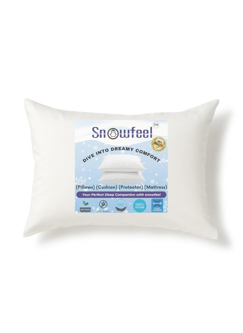 SNOWFEEL 17x27 Luxurious Plush Pillow Set of 2 Ultra Soft and Supportive Cushion for Bedroom Living Room Chair and Office Hypoallergenic and Breathable Fabric Sleep Positions