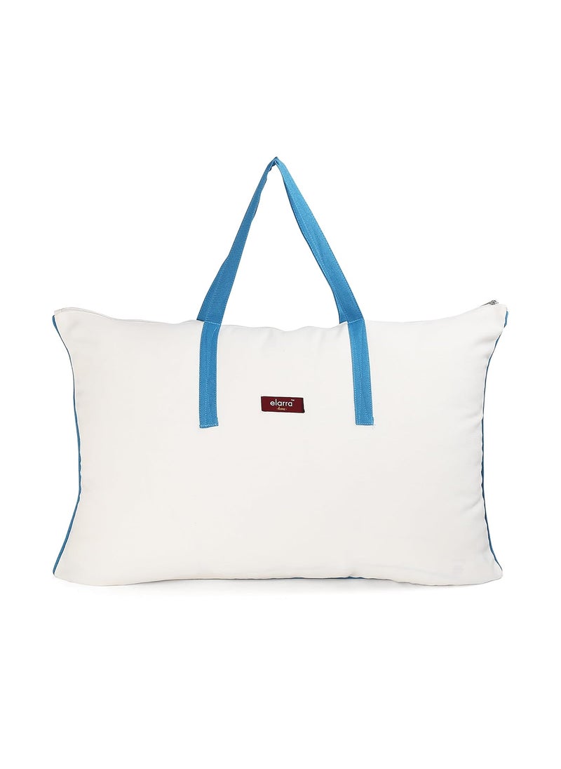 Elarra Home Firm Pillow White with Piping Size 43 cms x 68 cms 300TC Cotton Fabric Virgin Grade Fabric 750 GMS Machine Washable Set of 1