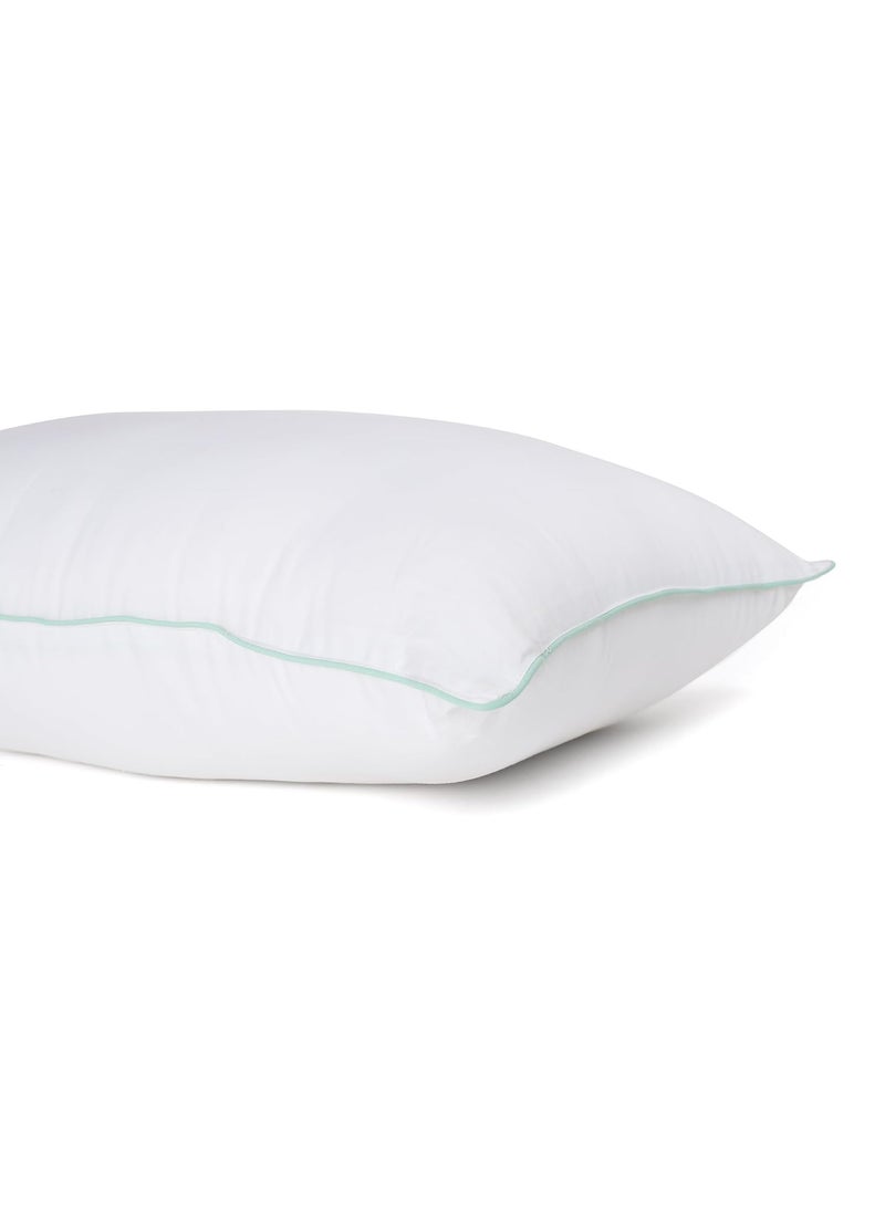 Elarra Home Firm Pillow White with Piping Size 43 cms x 68 cms 300TC Cotton Fabric Virgin Grade Fabric 750 GMS Machine Washable Set of 1