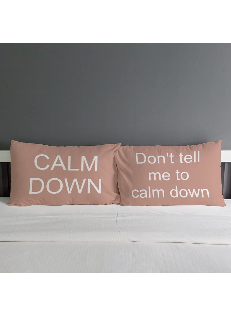 Crazyify Clam Down Pillow Set of 2 Valentines Day Gift for GirlfriendBoyfriend Husband and Wife Pillow Pillow for BedroomLiving Room 2 Pillow 12x18 Inches