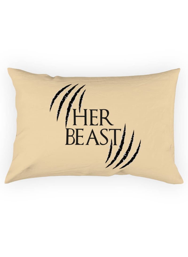 Crazyify Her Beast Pillow Set of 2 Valentines Day Gift for GirlfriendBoyfriend Husband and Wife Pillow Pillow for BedroomLiving Room 2 Pillow 12x18 Inches