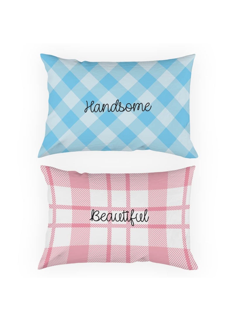 Crazyify Pink Pillow Set of 2 Valentines Day Gift for GirlfriendBoyfriend Husband and Wife Pillow Pillow for BedroomLiving Room Couple Pillow 12x18 Inches