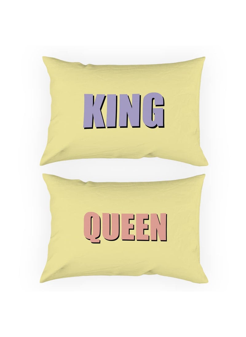 Crazyify Yellow Pillow Set of 2 Valentines Day Gift for GirlfriendBoyfriend Husband and Wife Pillow Pillow for BedroomLiving Room Couple Pillow 12x18 Inches