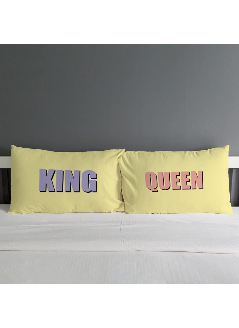 Crazyify Yellow Pillow Set of 2 Valentines Day Gift for GirlfriendBoyfriend Husband and Wife Pillow Pillow for BedroomLiving Room Couple Pillow 12x18 Inches