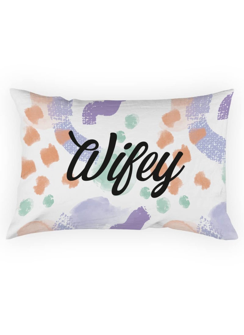 Crazyify Wifey Pillow Set of 2 Valentines Day Gift for GirlfriendBoyfriend Husband and Wife Pillow Pillow for BedroomLiving Room 2 Decorative Pillow 12x18 Inches