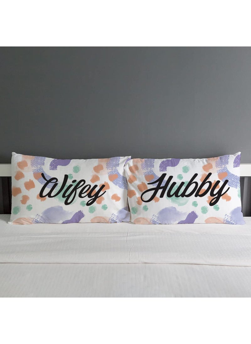 Crazyify Wifey Pillow Set of 2 Valentines Day Gift for GirlfriendBoyfriend Husband and Wife Pillow Pillow for BedroomLiving Room 2 Decorative Pillow 12x18 Inches