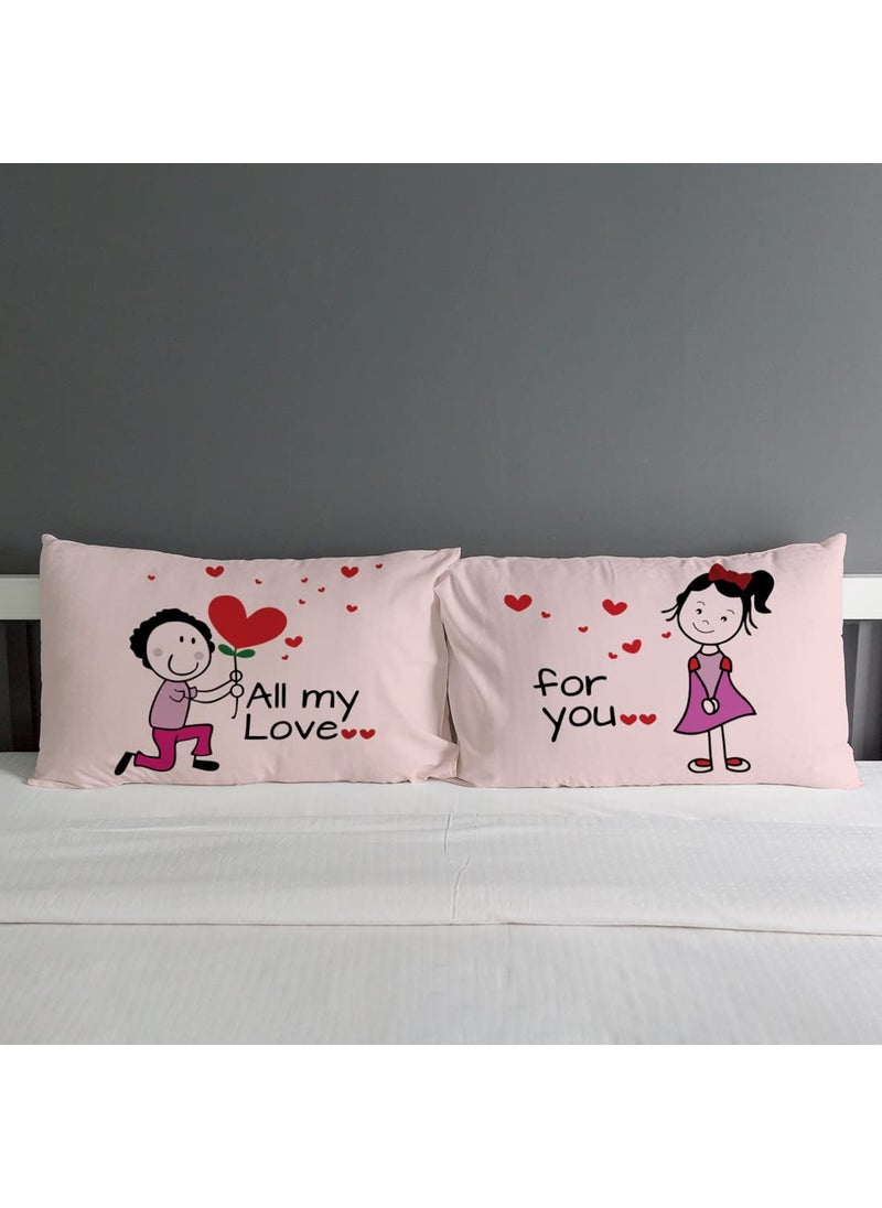 Crazyify All My Pillow Set of 2 Valentines Day Gift for GirlfriendBoyfriend Husband and Wife Pillow Pillow for BedroomLiving Room 2 Decorative Pillow 12x18 Inches