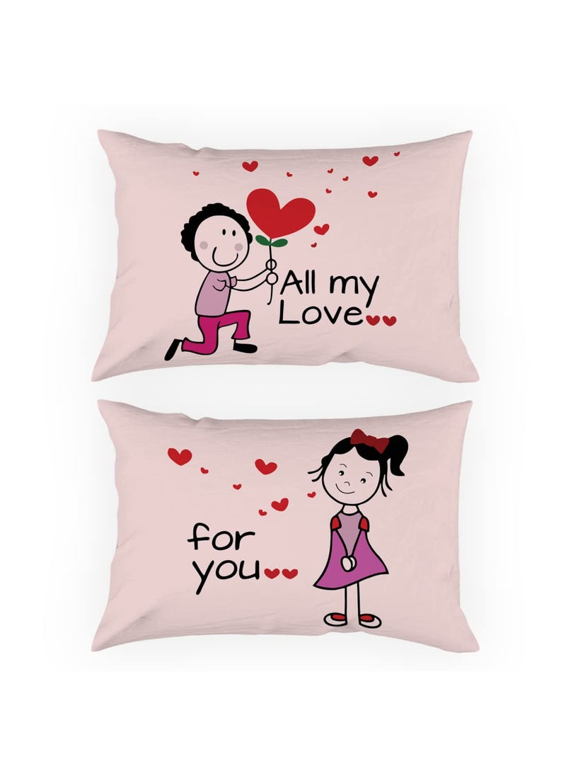 Crazyify All My Pillow Set of 2 Valentines Day Gift for GirlfriendBoyfriend Husband and Wife Pillow Pillow for BedroomLiving Room 2 Decorative Pillow 12x18 Inches