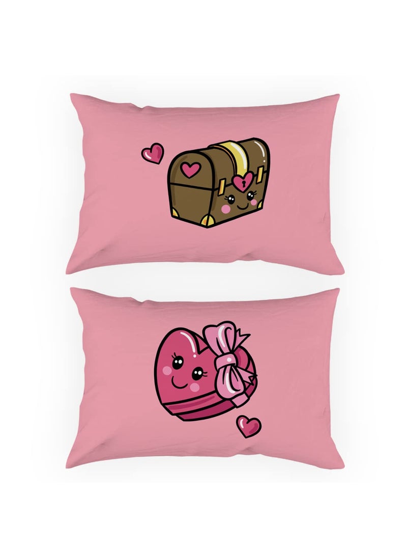 Crazyify Pink Pillow Set of 2 Valentines Day Gift for GirlfriendBoyfriend Husband and Wife Pillow Pillow for BedroomLiving Room 2 Decorative Pillow 12x18 Inches