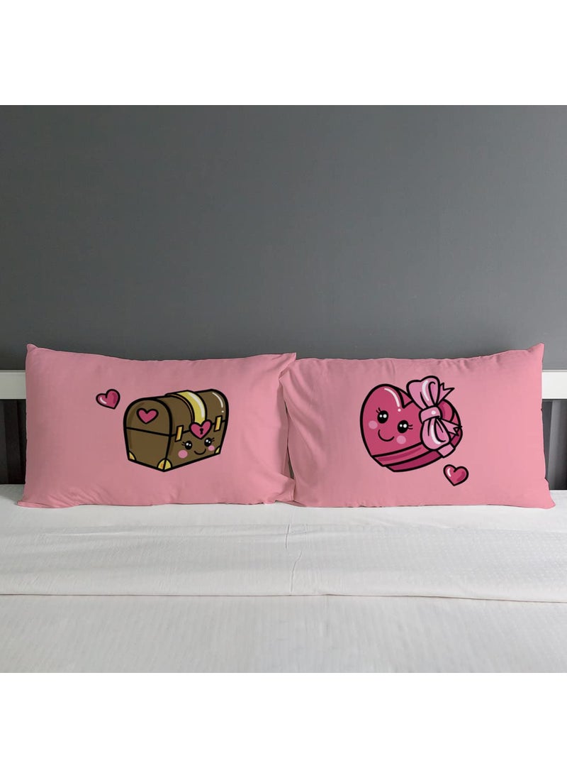 Crazyify Pink Pillow Set of 2 Valentines Day Gift for GirlfriendBoyfriend Husband and Wife Pillow Pillow for BedroomLiving Room 2 Decorative Pillow 12x18 Inches