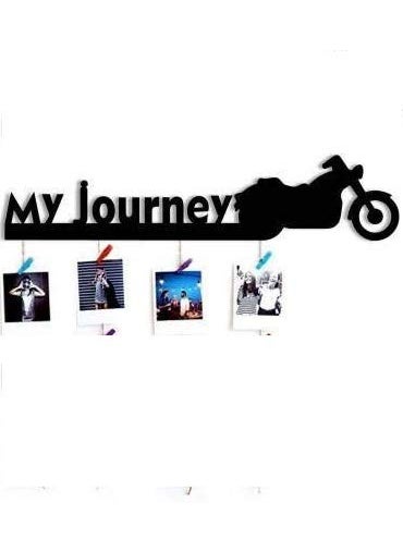 Feelings Gifts Hanging Photo Display Picture Frame Collage Picture Display Organizer with Wood Clips for Wall Decor Hanging Photos Best My Journey Frame