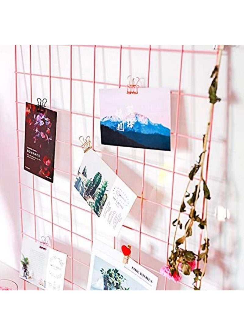 Franklite Iron Square shape hanging Grid frame for home Decoration wall photog collage photo key as per your requirement 85x 55 cm Pink