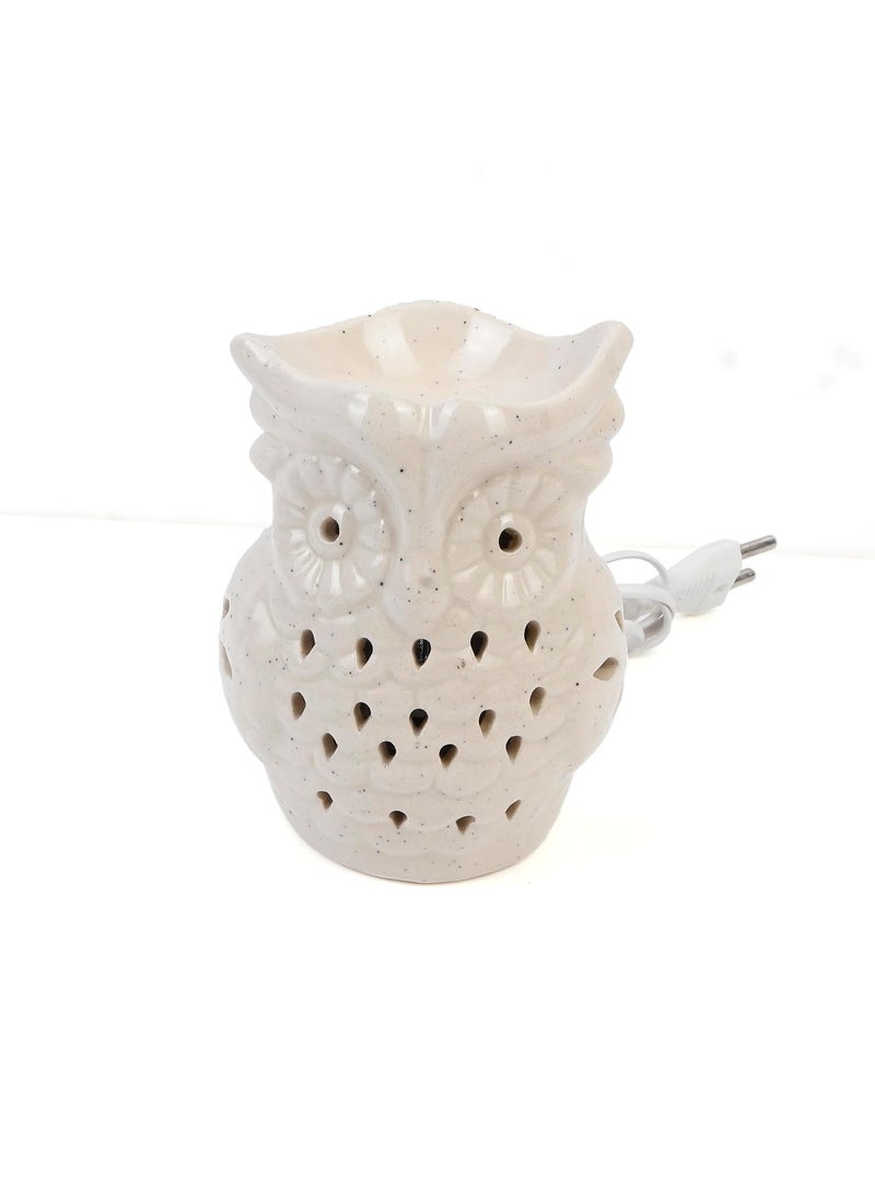 Kraftlik Handicrafts Electric Aroma DiffuserBurner Ancient Baby Owl Shape Shape Electric Ceramic Aroma Oil Diffuser Set Electric Diffuser Burner with Oil for RoomOfficeHome Decor