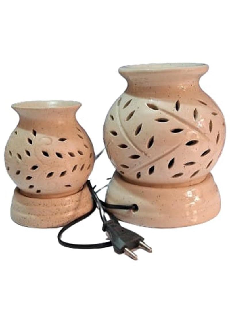 Kraftlik Handicrafts Fragrances Ceramic Electric Aroma Diffuser Oil Burner Electric Diffuser Burner with Oil for RoomOfficeHome Decor EthinicBig Mini