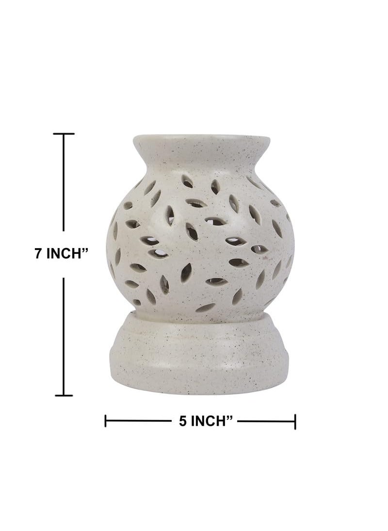 Kraftlik Handicrafts Electric Aroma DiffuserBurner Matki Shape Electric Ceramic Aroma Oil Diffuser Electric Diffuser Burner with Oil for RoomOfficeHome Decor