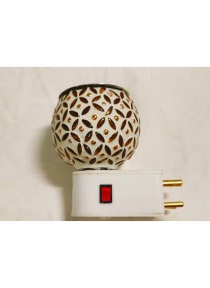 PEEPALCOMM Premium Kapur Dani Electrical Camphor Diffuser Kapoor Dani Essential Oil Diffuser with On Off Switch to Switch Between Burner LampNight Lamp Light with 1 Lemongrass Aroma Oil 10ml