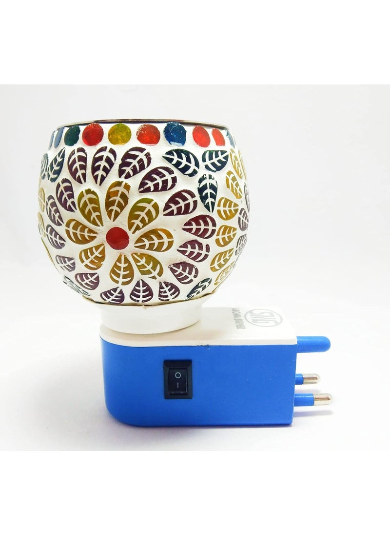 PEEPALCOMM Premium Kapur Dani Electrical Camphor Diffuser Kapoor Dani Essential Oil Diffuser with On Off Switch to Switch Between Burner LampNight Lamp Light with 1 Lemongrass Aroma Oil 10ml