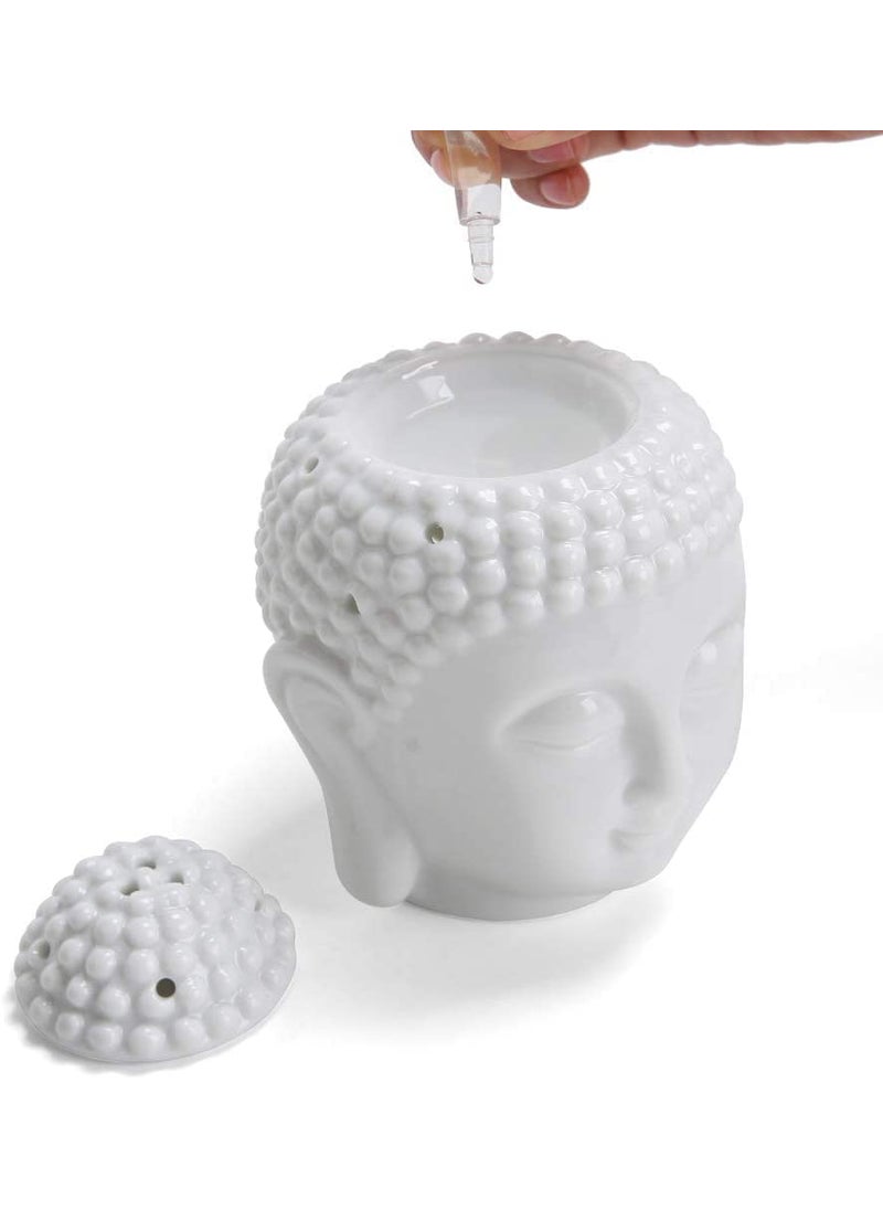 PeepalComm Combo Set of 1 Premium Buddha Diffuser Oil Burner with 1 Pack of 10 pc TLight and 1 Sandalwood Scented Oil Best for DecorTLight Candle Warm Light and Fragrance