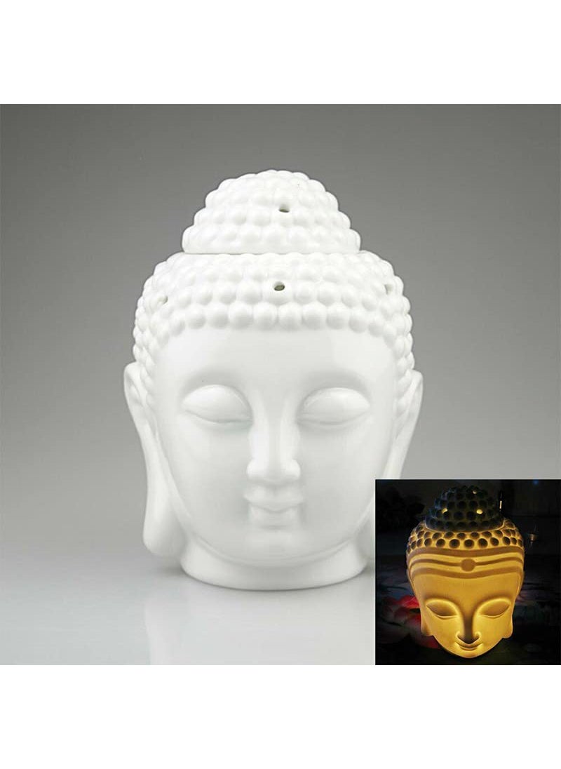 PeepalComm Combo Set of 1 Premium Buddha Diffuser Oil Burner with 1 Pack of 10 pc TLight and 1 Sandalwood Scented Oil Best for DecorTLight Candle Warm Light and Fragrance