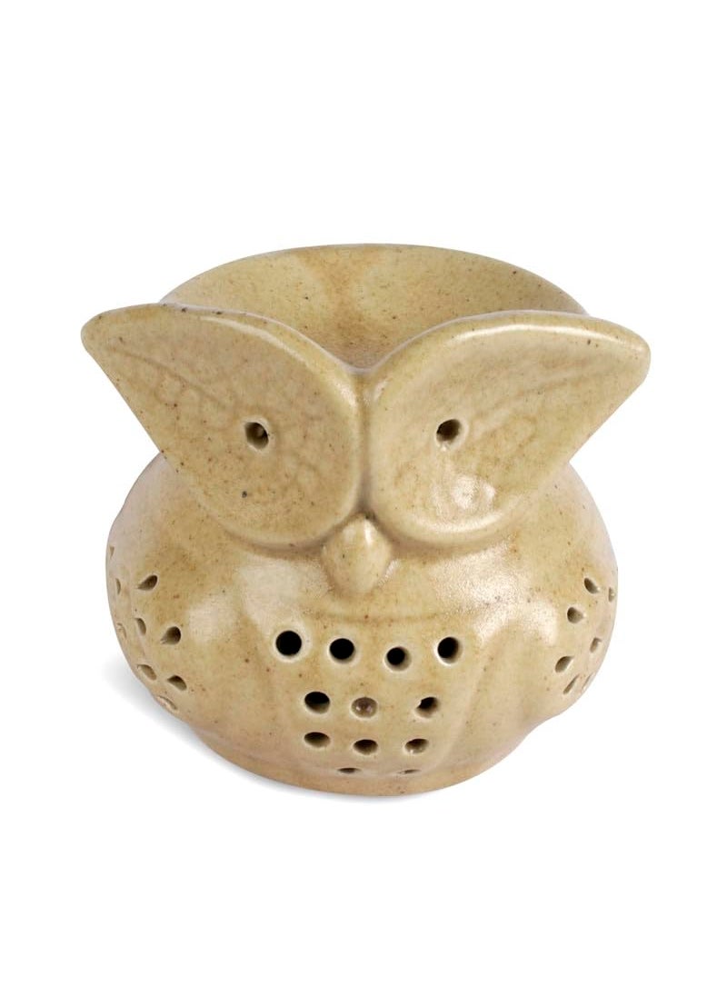 Kraftlik Handicrafts Electric Aroma DiffuserBurner Ancient Big Owl Shape Electric Ceramic Aroma Oil Diffuser Set Electric Diffuser Burner with Oil for RoomOfficeHome Decor