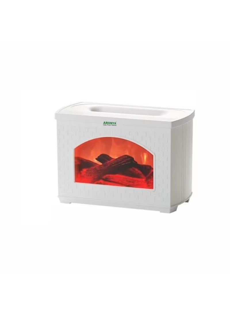 Aromya oils from nature Fireplace Essential Oil Humidifier 270ml Aromatherapy Humidifier Ultrasonic Cool Mist Humidifier with Multiple Mist Modes USB Powered Ideal for Home Office White