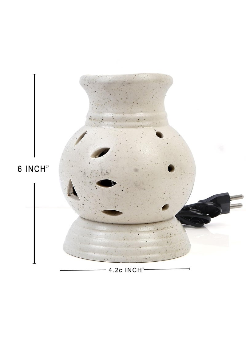 Kraftlik Handicrafts Big Lamp Shape Ceramic Electric Aroma Diffuser Oil Burner Electric Diffuser Burner with Oil for RoomOfficeHome DecorARMBLMP