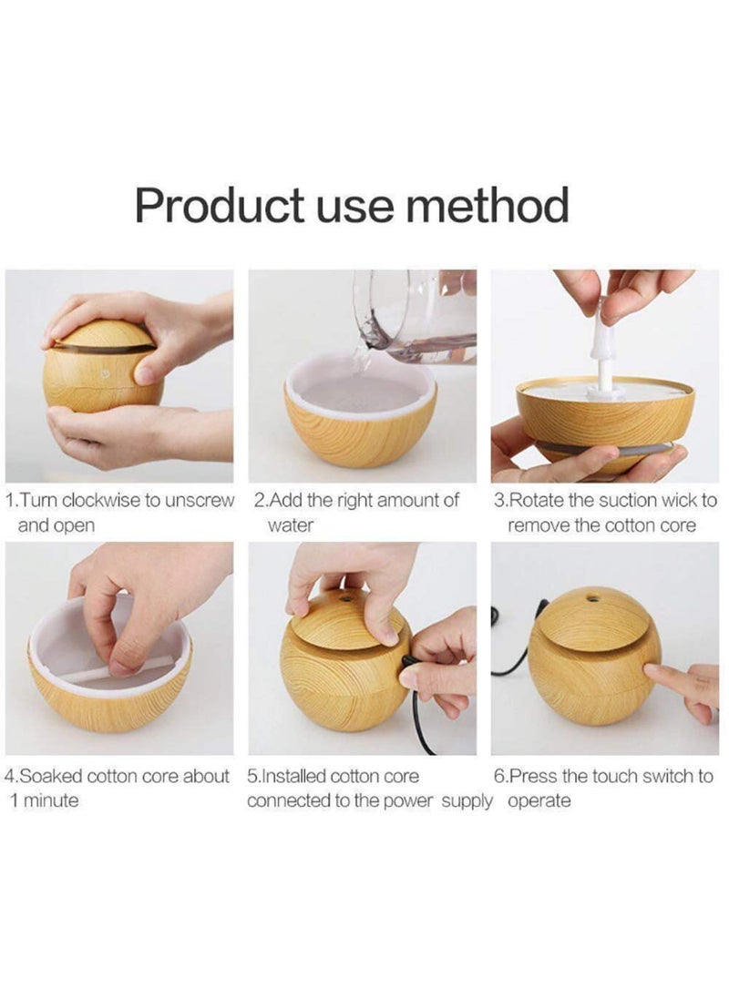 Zelofy Wooden Cool Mist Humidifiers Essential Oil Diffuser Aroma Air Humidifier with Colorful Change for Car Office Babies humidifiers for Home air humidifier for Room woodenb humidifire