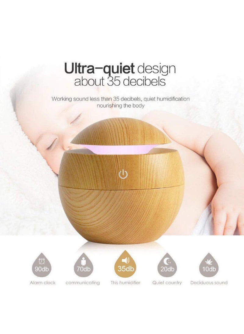 Zelofy Wooden Cool Mist Humidifiers Essential Oil Diffuser Aroma Air Humidifier with Colorful Change for Car Office Babies humidifiers for Home air humidifier for Room woodenb humidifire