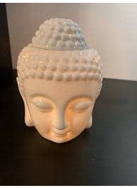 PeepalComm White Ceramic Electric Buddha Diffuser Night Lamp with Dimmer Switch to Control Light Fragrance Intensity E