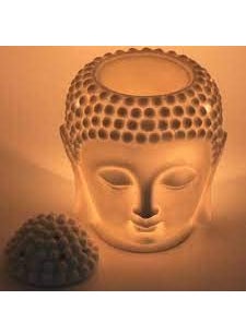 PeepalComm White Ceramic Electric Buddha Diffuser Night Lamp with Dimmer Switch to Control Light Fragrance Intensity C