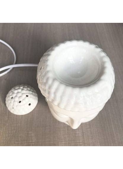 PeepalComm Premium Ceramic Electric Buddha Diffuser Night Lamp with Dimmer Switch to Control Light Fragrance Intensity C