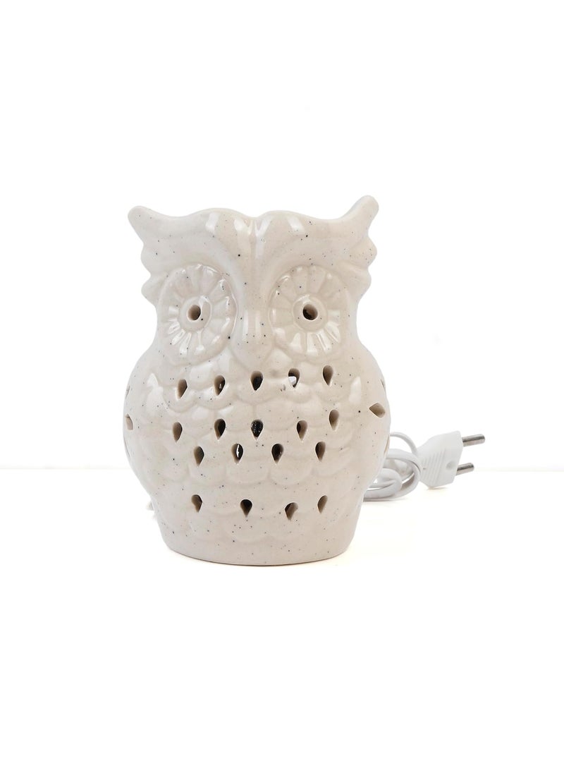 Kraftlik Handicrafts Electric Aroma DiffuserBurner Ancient Baby Owl Shape Electric Ceramic Aroma Oil Diffuser Set Electric Diffuser Burner with Oil for RoomOfficeHome Decor