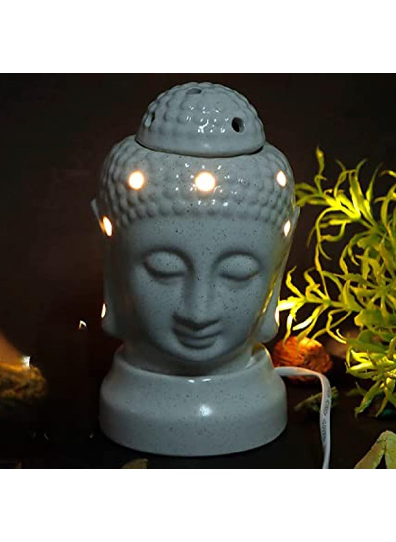 Kraftlik Handicrafts Ancient Buddha Statue Design Electric Ceramic Aroma Oil Diffuser Burner Electric Fragrance Diffuser Burner with Oil for RoomOfficeHome DecorARMBudha