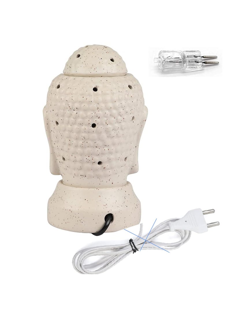 Kraftlik Handicrafts Ancient Buddha Statue Design Electric Ceramic Aroma Oil Diffuser Burner Electric Fragrance Diffuser Burner with Oil for RoomOfficeHome DecorARMBudha