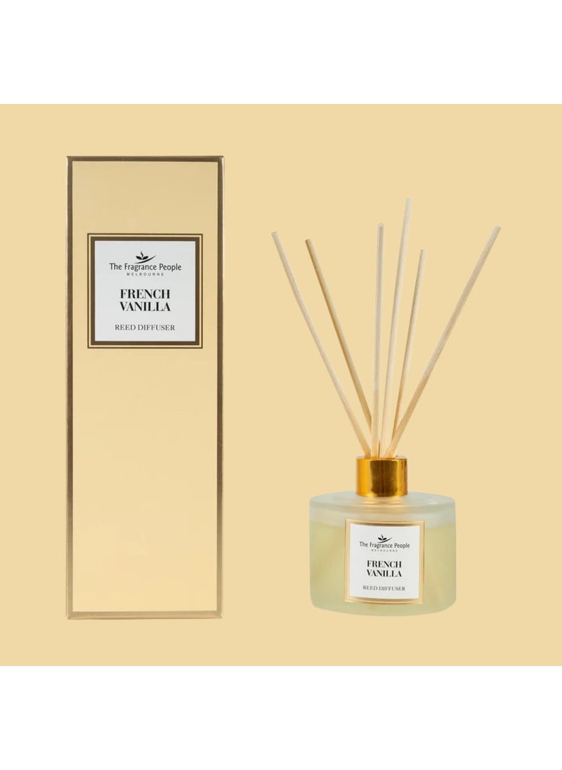 The Fragrance People French Vanilla Reed Oil Diffuser Comes with 8 Reed Diffuser Sticks Aromatherapy Diffuser Home Fragrance Essential Oil Reed Diffuser for Bathroom Shelf Dcor Office Bedroom