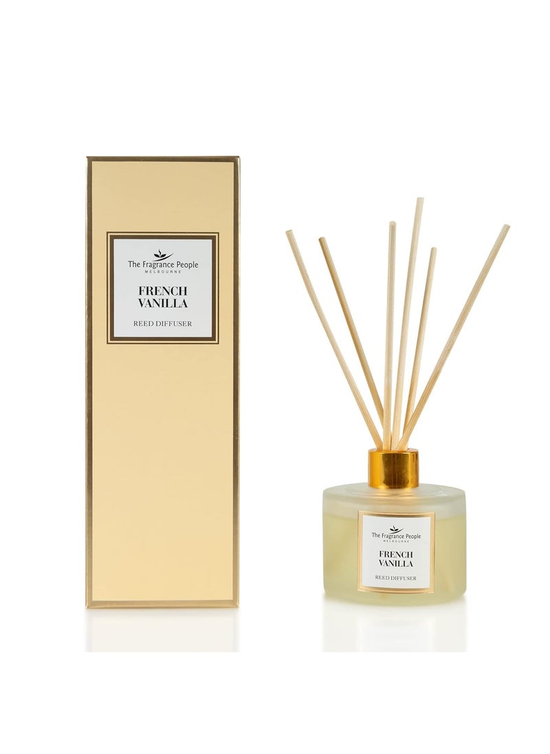 The Fragrance People French Vanilla Reed Oil Diffuser Comes with 8 Reed Diffuser Sticks Aromatherapy Diffuser Home Fragrance Essential Oil Reed Diffuser for Bathroom Shelf Dcor Office Bedroom