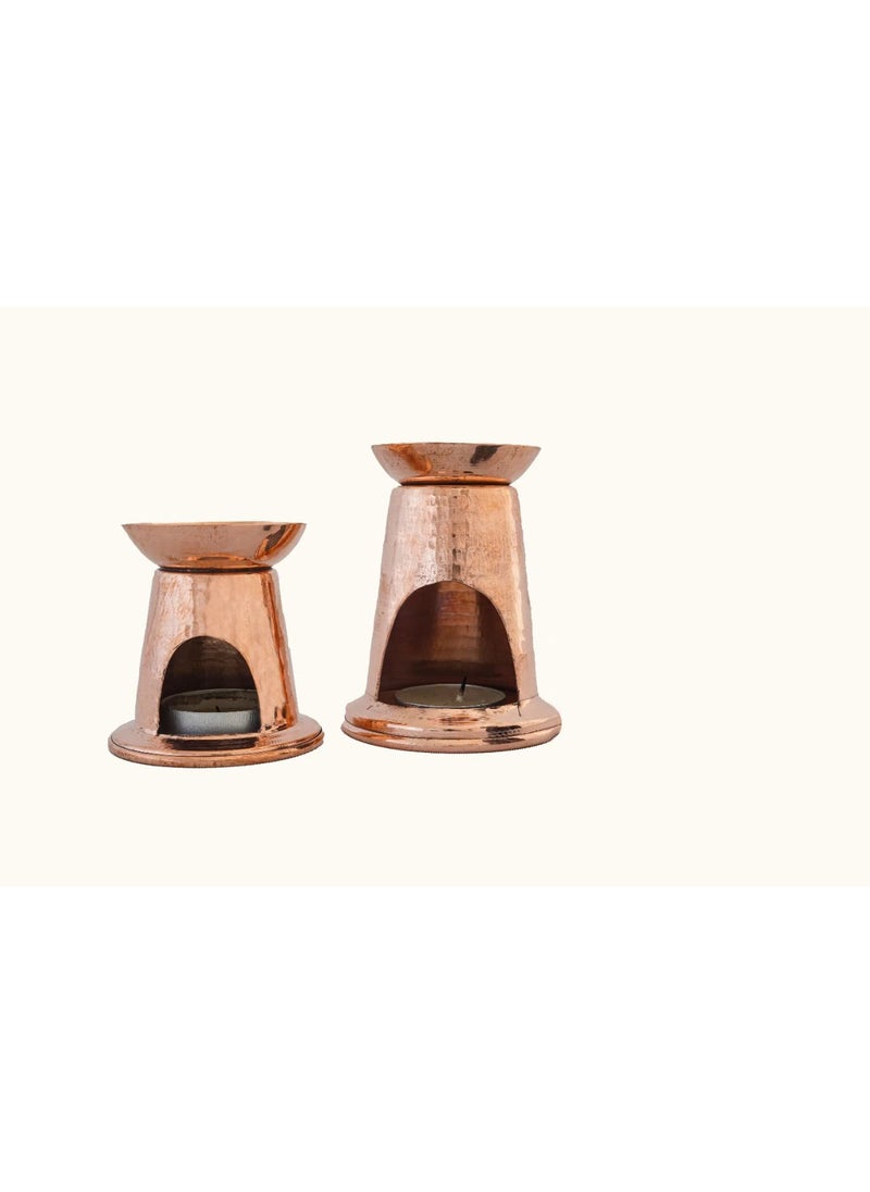 INDIC INSPIRATIONS Aroma Burner Oil Diffuser Set of 2 Made of Copper Diffusers Diwali Gift Set Home Fragrance Diffusers Set