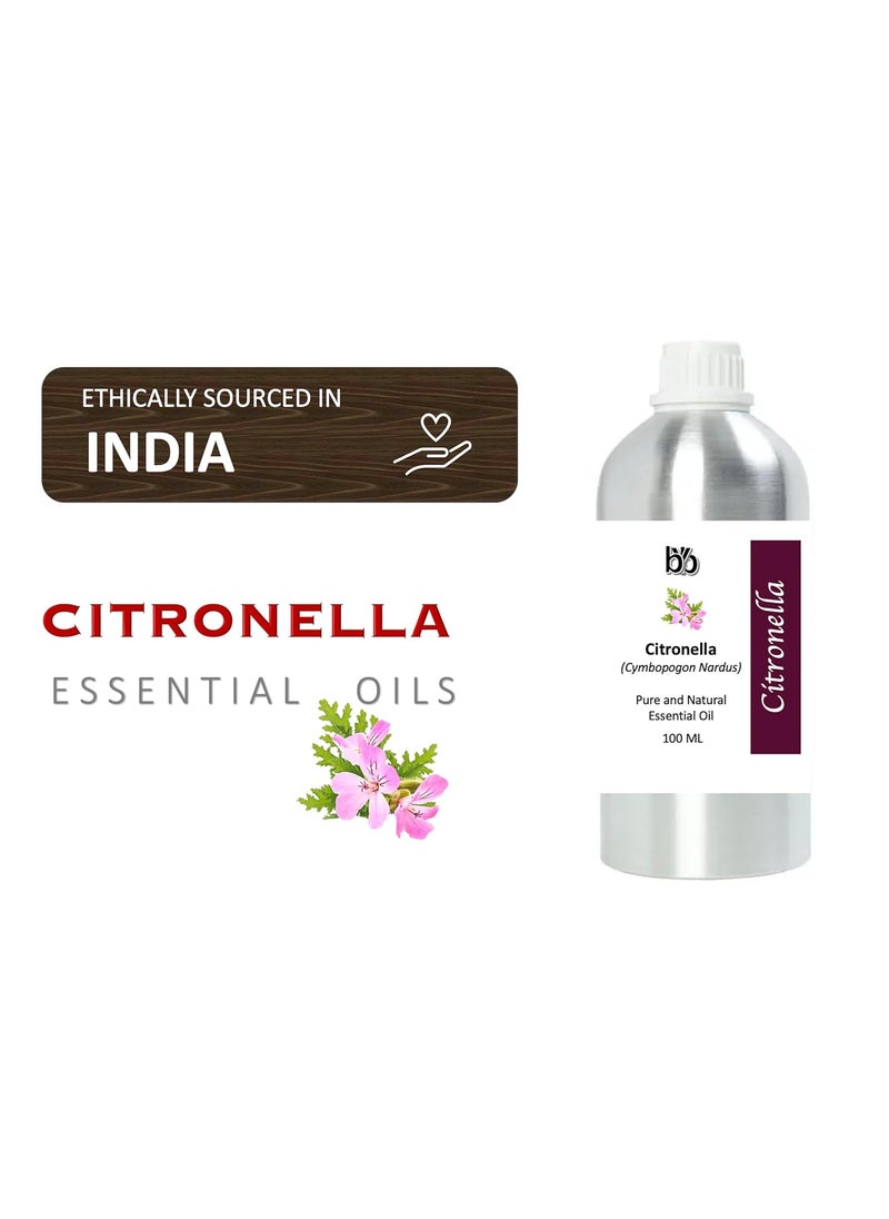 BYB Essentials Organic Citronella Essential Oil 100 Pure Natural Undiluted 500 ml