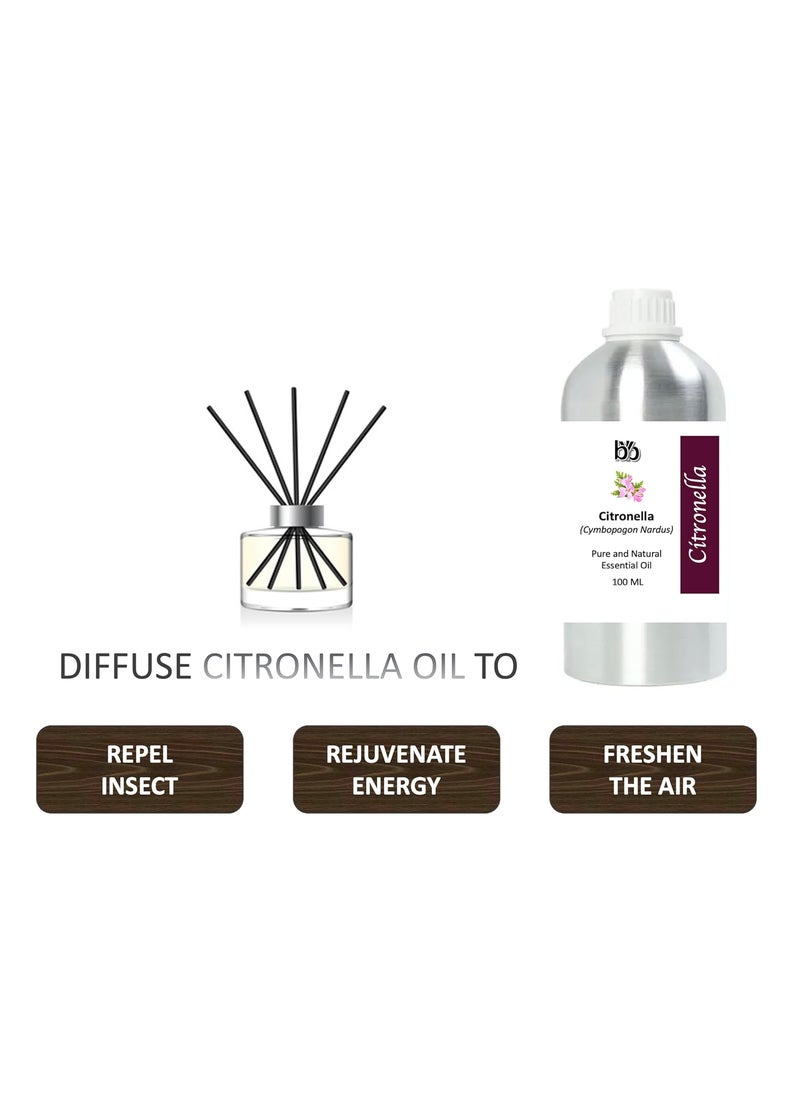 BYB Essentials Organic Citronella Essential Oil 100 Pure Natural Undiluted 500 ml