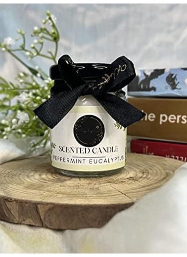 Wrapped up Love mini soy wax scented candle gift set Vanilla musk Peppermint Eucalyptus Roasted Coffee 15 hours burn time each black soot free scented candles for gifting gift for friends friendship day gift